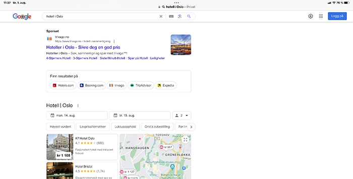 Google Hotels og Flights får politisk kritikk i USA