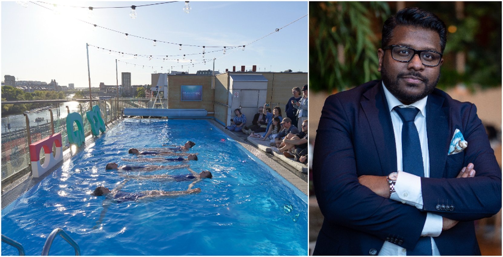 Clarion Hotel Sign bjöd på pop up-konst i poolen 