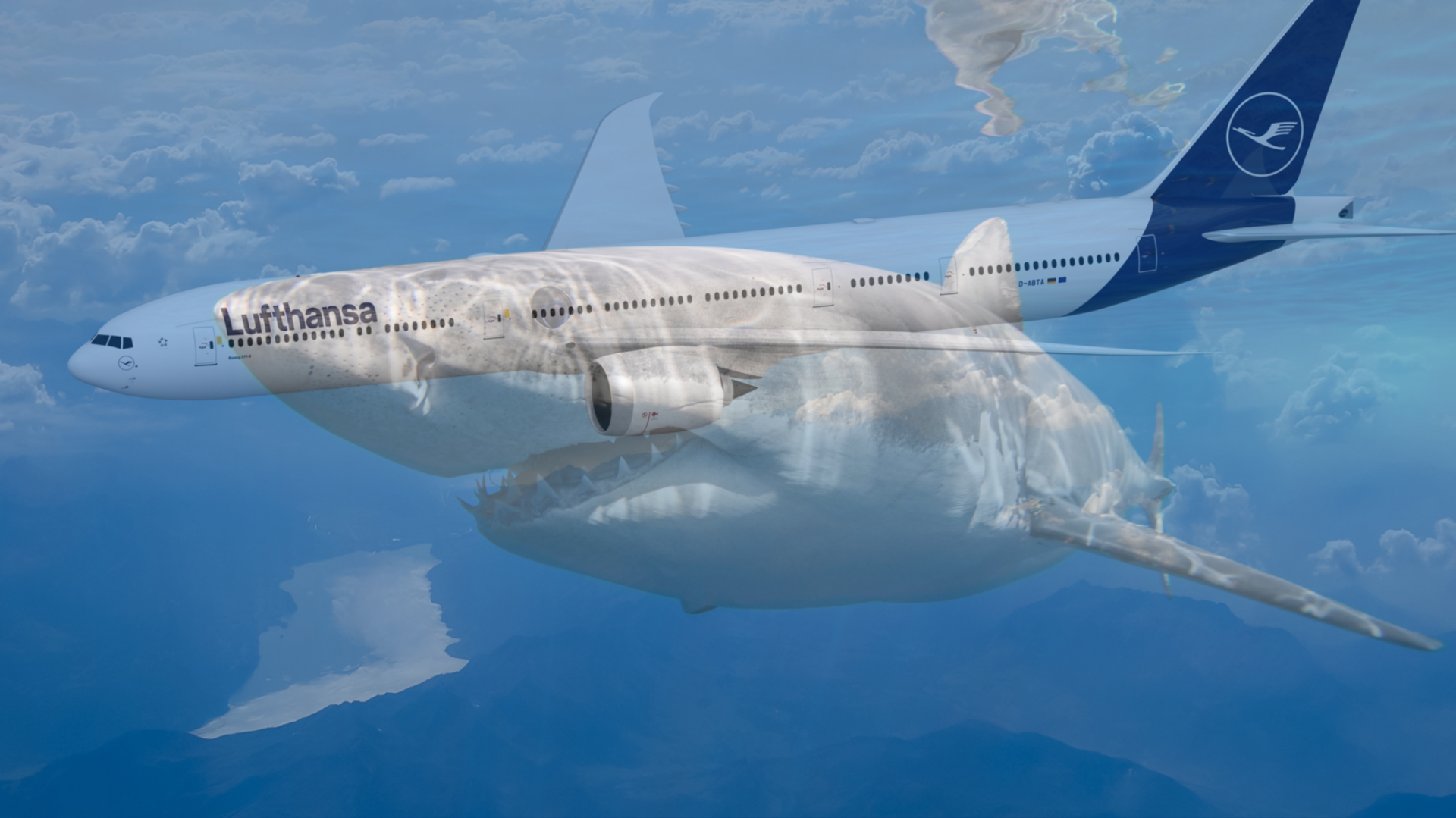 Haihud-inspirert overflatefilm reduserer Lufthansa-gruppens CO2-utslipp